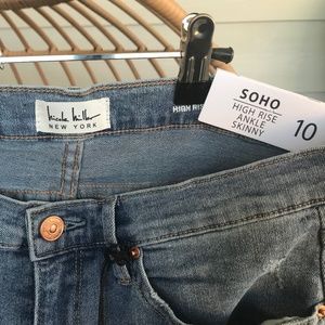 Nicole Miller size 10 SOHO destructed high rise ankle skinny - hard to find